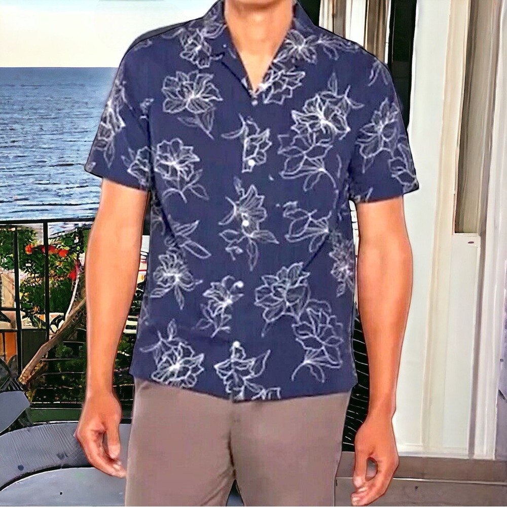 New Gap Mens Soft Cotton Seersucker Short Sleeve Relaxed Fit Button Down Shirt